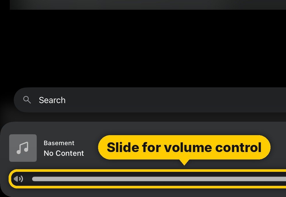 Sonos volume bar circled