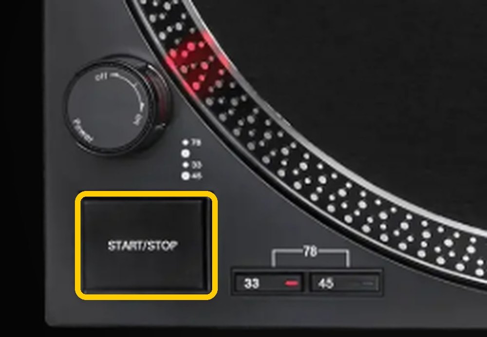 START/STOP button circled
